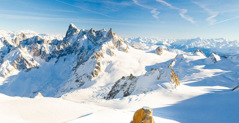 La frontera y el Mont Blanc